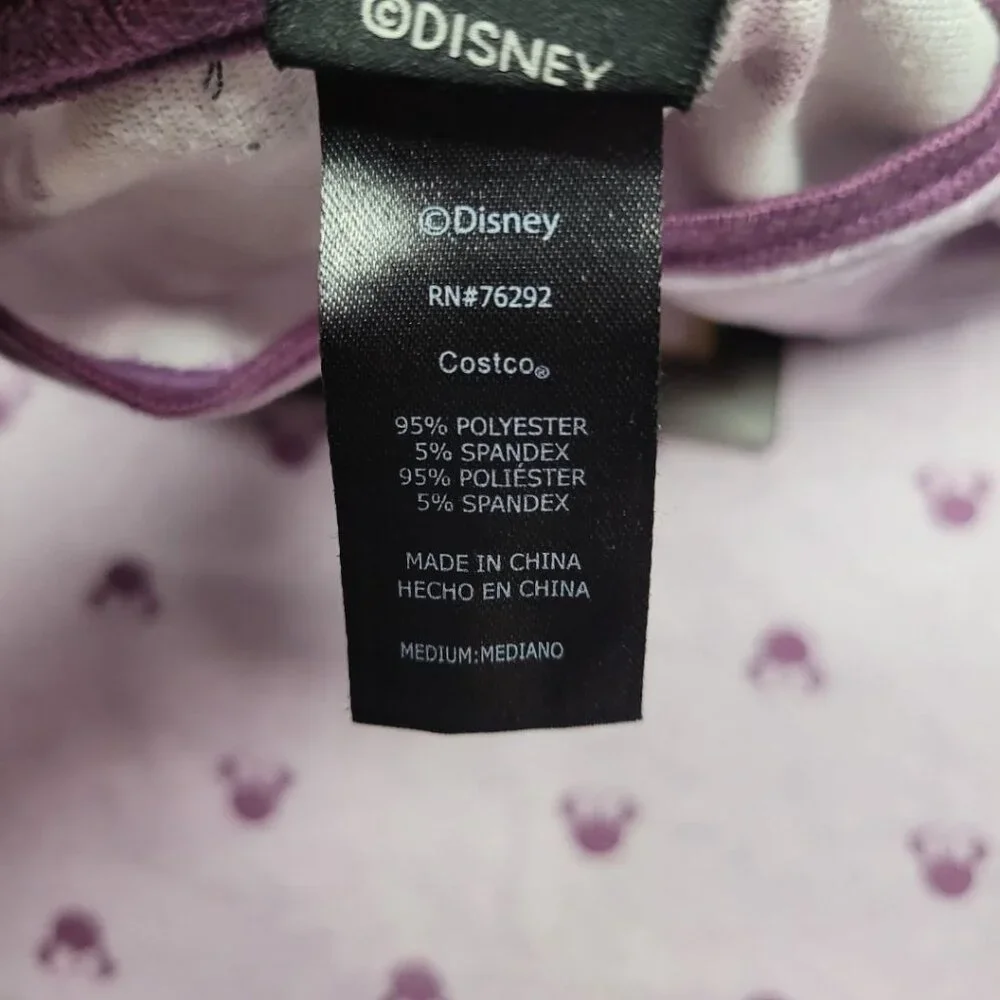 Disney Minnie Mouse Pajamas‎ Womens Medium Purple Soft Long Sleeve Drawstring - Picture 3 of 10